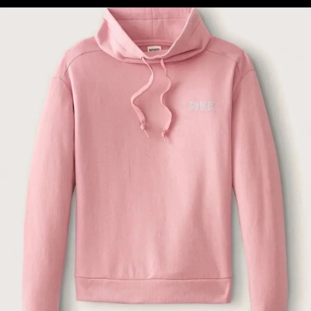 New VS PINK Bling Fleece cowl neck pullover